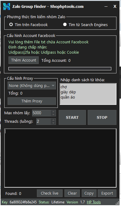 Tìm kiếm nhóm Zalo - Zalo Group Finder (Auto Update)