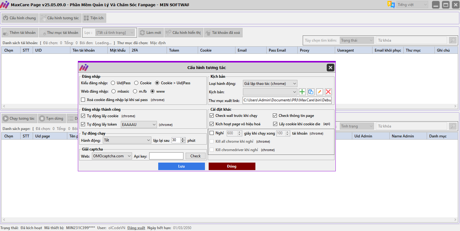 Max Care Page (New Version) - Phần mềm quản lý Fanpage Facebook tự động 