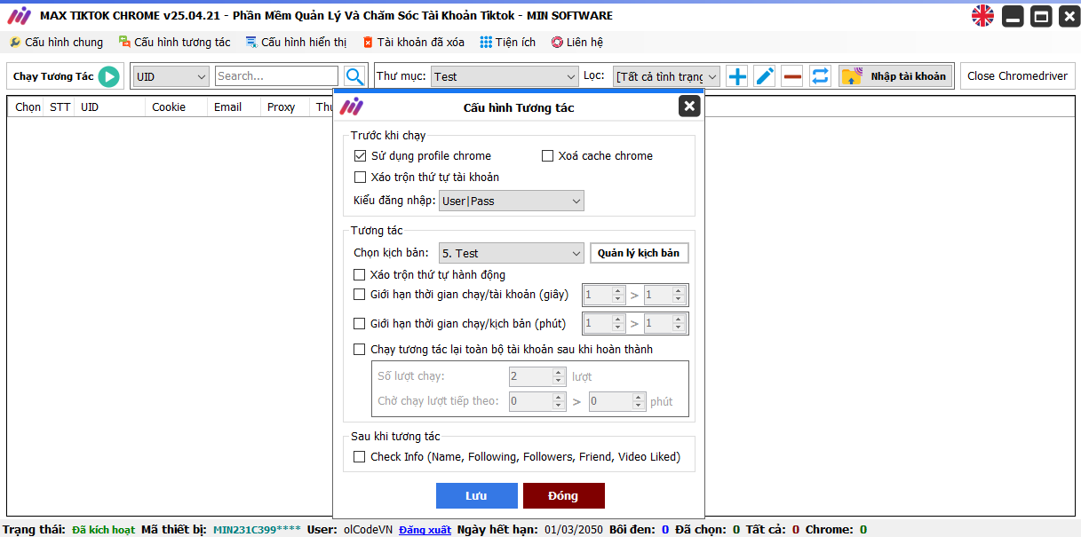 Max Tiktok Chrome (New Version) - Phần mềm quản lý tài khoàn Tiktok số lượng lớn - Auto Update