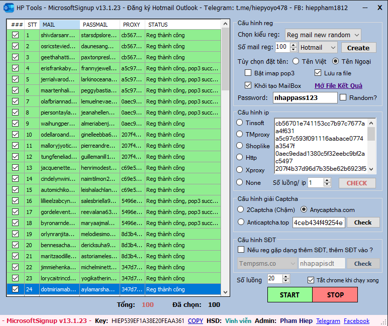 Tool Reg Hotmail, Outlook